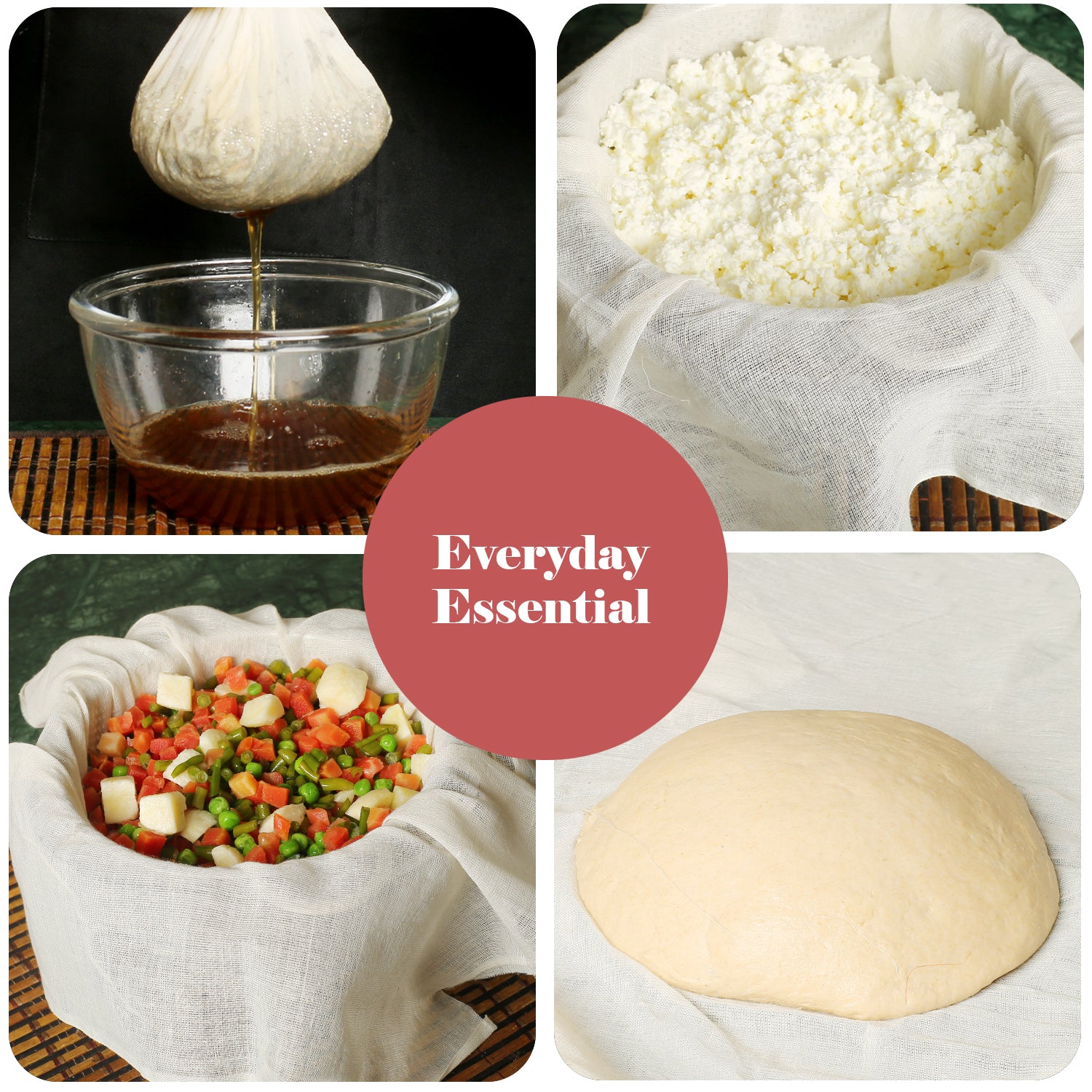 Hemoton 10pcs Reusable Cotton Tofu Cheesecloth Cotton Muslin Fabric For Straining Cooking And Homemade Desserts Hemmed Cheese Cloth For Kitchen Use